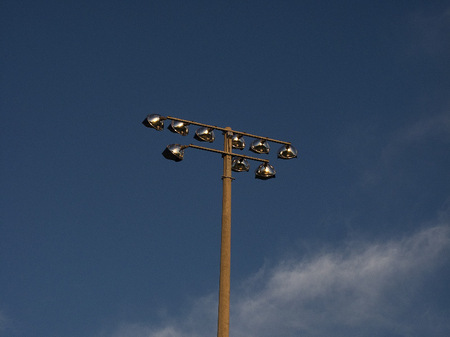 Athletic field light poles