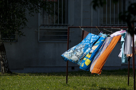 Plzen Czech Republic laundry out to dry.
