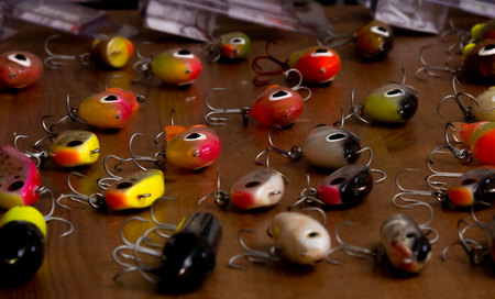 January 26, 2015:  Years ago, I would lay out my fishing lures to admire, organize and conduct some maintenance.  Now, my youngest son, a sponsored fisherman, lays out his lures as the man's  tools of the trade that they are instead of as boyhood toys that they were.  Still...life.