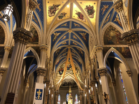 April 27  The Basilica of the Sacred Heart at University of Notre Dame prior to my wife's cousin's son's ordination.  Beautiful and breathtaking, and soon to be filled with voices and song.  Incredible.