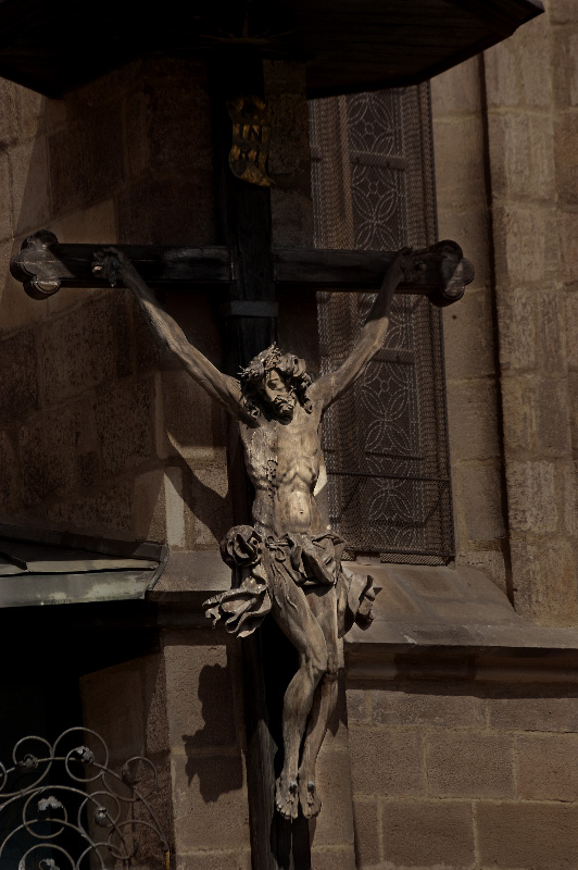 Plzen Czech Republic crucifix at St. Bartholomew's.