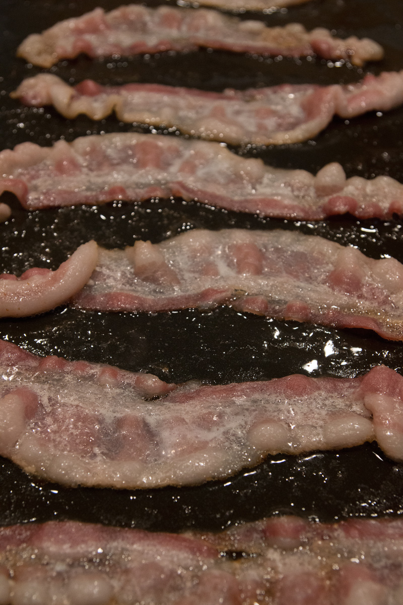 September 6, 2015:  The scents, scents and memories associated with bacon cooking on a Sunday morning never cease to give me a sense of peace and satisfaction.  Still...life.