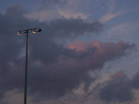 Light pole in late-day light.