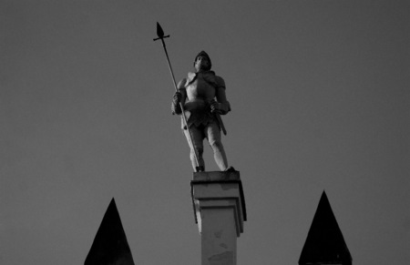 Plzen Czech Republic  statue near train station.