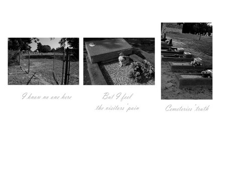 Haiku-triptych combination revealing some stories and emotions from cemeteries.