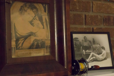 January 3, 2015.  A clock that has been in the family for more than century, a reel that was my dad's decades ago, and the last photo of me, my dad and my eldest when he was not quite one.  Still...life.