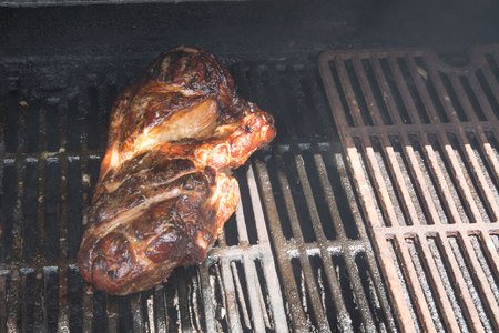 June 14, 2015:  Smoking some pork on the grill before another week of rain begins.  The pace and the taste of smoking reminds me that life, too, is sometimes tastier when enjoyed slowly.  Still...life.