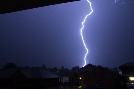 May 2  When the thunderstorm arrived hours after posting my image for today, I figured that if I got a nice lightning image that I would post a bonus image for the day. I love rain, lightning and thunder; enjoy the beauty, power and intricacy of it all.